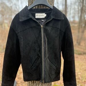 JH Collectibles Vintage 90s Black Suede Leather Band Jacket